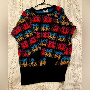 Colorful winter grandpa sweater